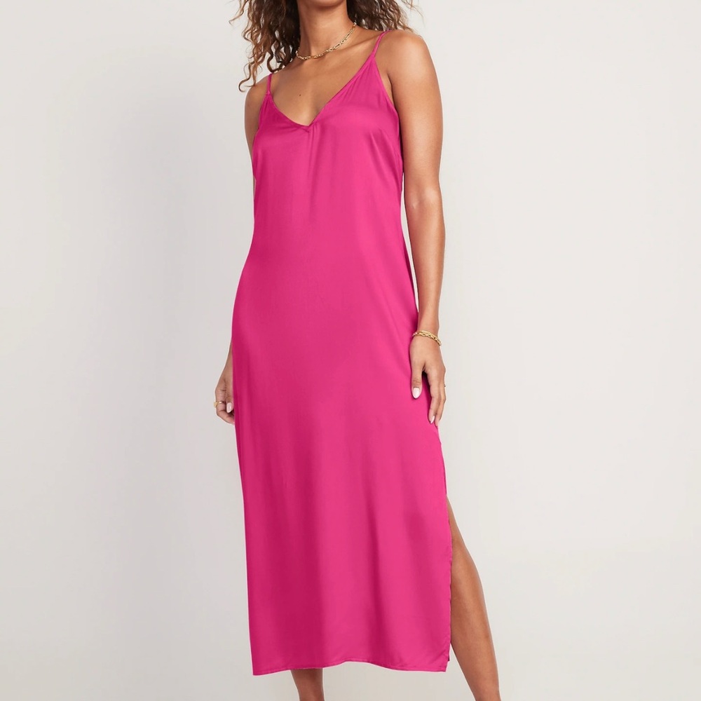 Old Navy Bright Pink Slip Dress